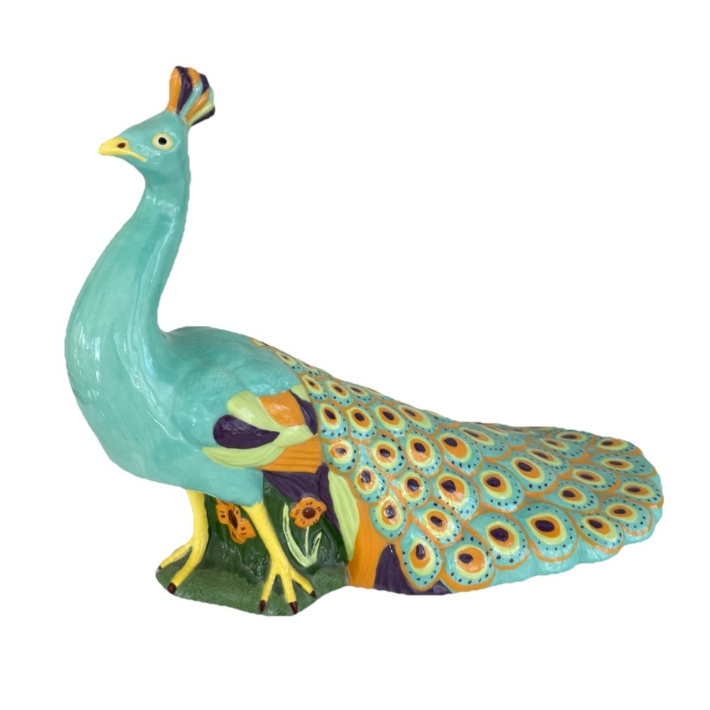 Colorful Peacock Figurine 1978 Holland Mold
